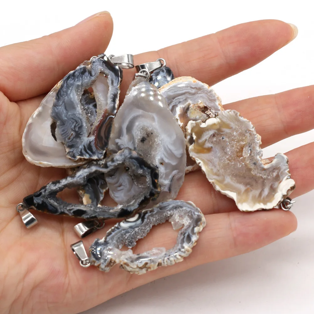 Кулон неправильной формы из натурального агата для самостоятельного