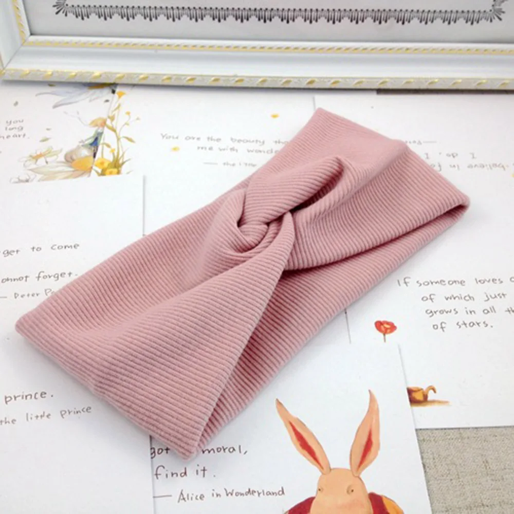 

2021 New Cross Top Knot Headbands Cotton Soft Girls Hair Holder Hairband Hair Accessories Twisted Knotted Headwrap