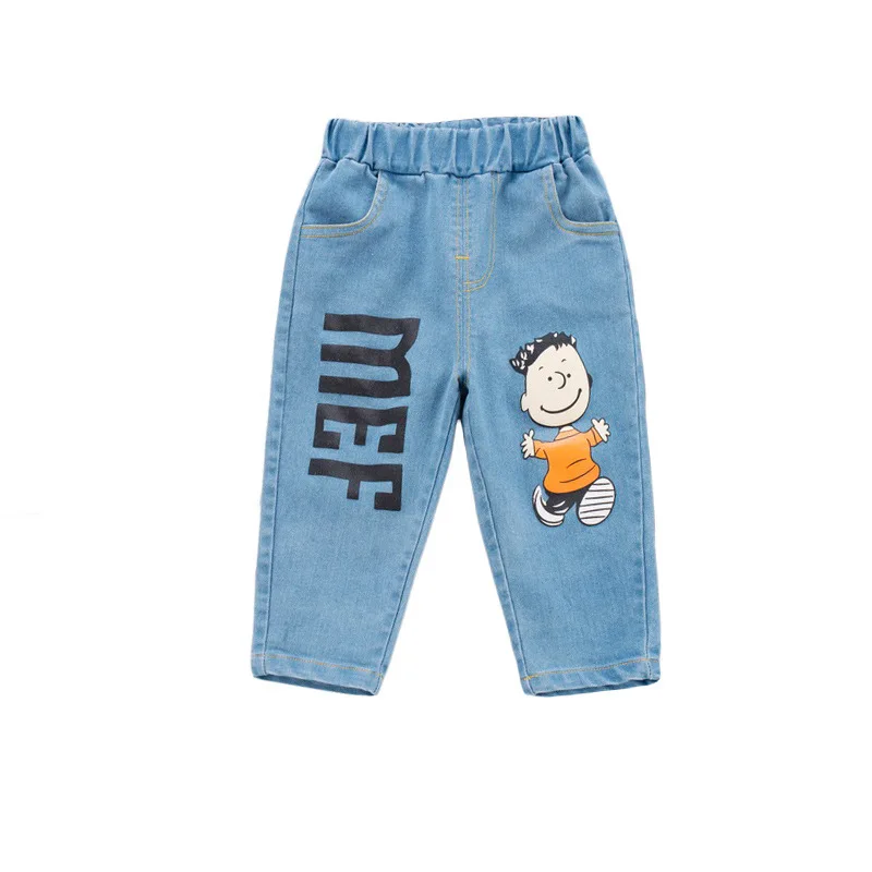 Новинка Весенняя детская модная одежда для мальчиков и девочек Джинсовые штаны с