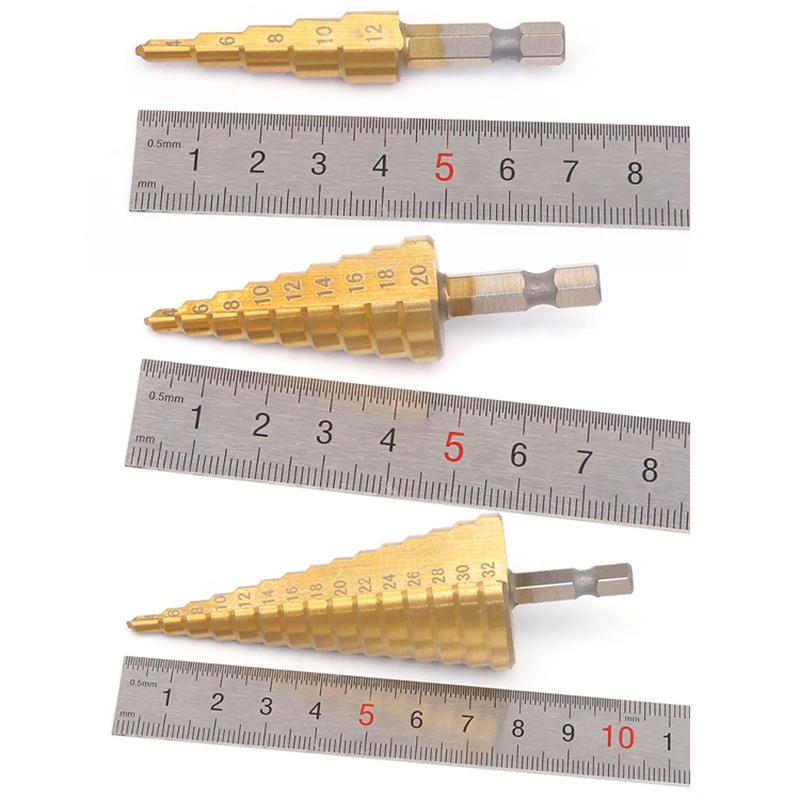 

Drill Bit Step Drill Wood Set Power Tools High Speed Steel Cone Center Drills