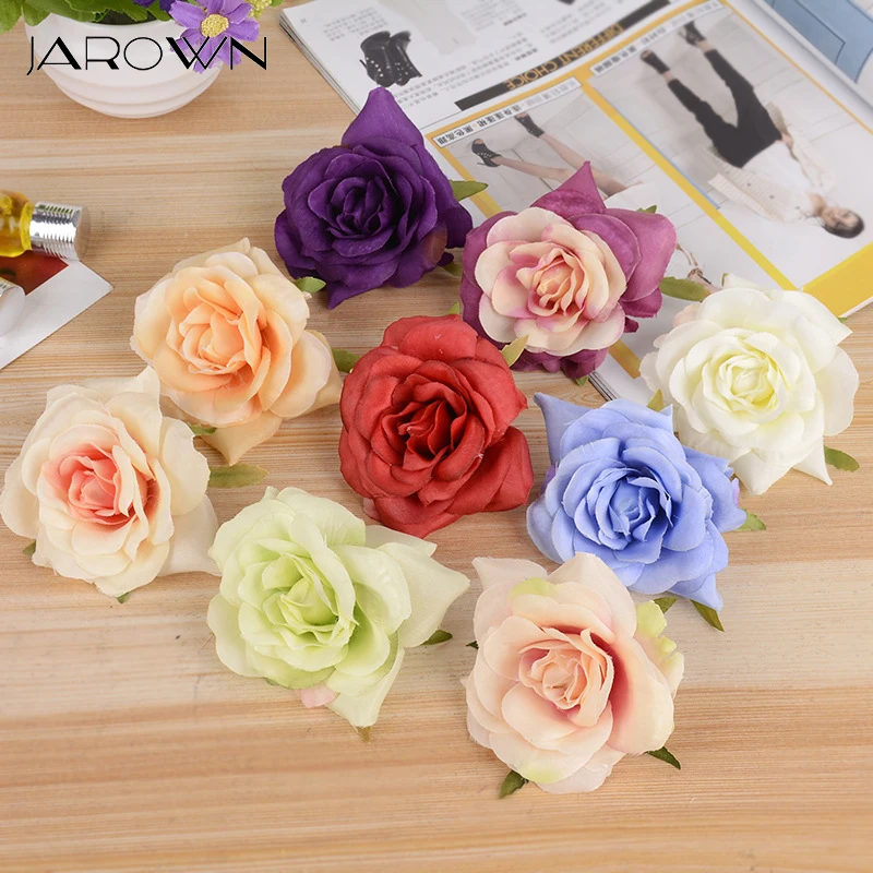 

JAROWN DIY High Quality Artificial Silk Rose Flowers Head For Wedding Home Party Decoration Flower Arrangement Accessories