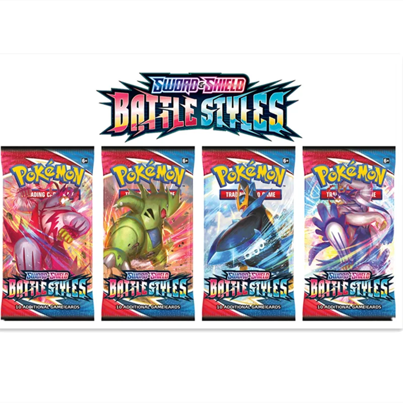 Juego de cartas coleccionables de Pokemon, set de Cartas coleccionables de Pokemon, 36 bolsas/360 Uds., TCG: Sword & Shield Battle Styles, bolsa de refuerzo sellada-0