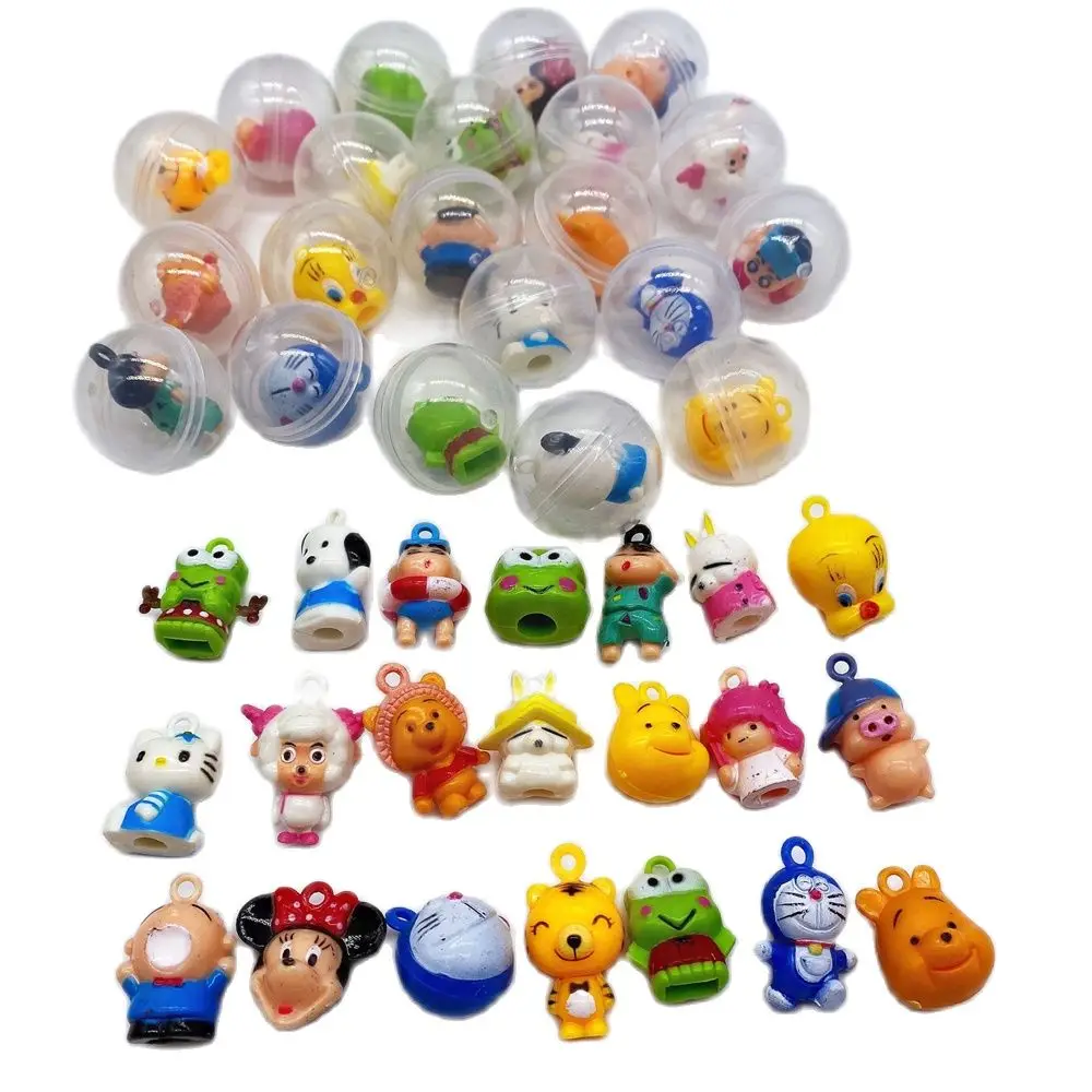 Cápsulas de plástico transparente de 3,2 cm de diámetro, bolas de juguete con diferentes figuras de juguete, mini muñecas mezcladas para máquina expendedora