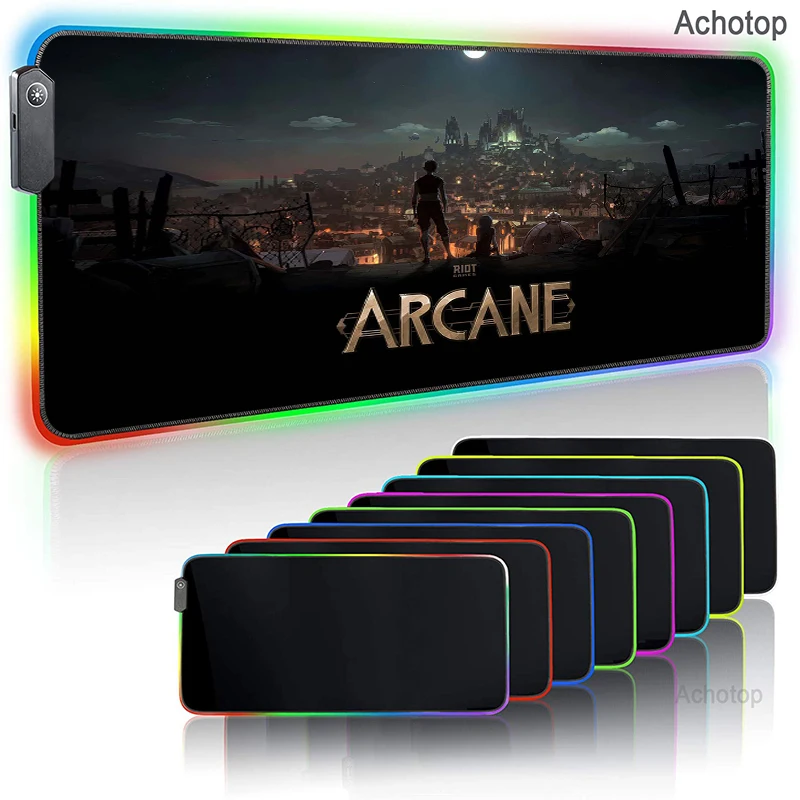 Игровой коврик для мыши Arcane League of Legends коврики с подсветкой из аниме и