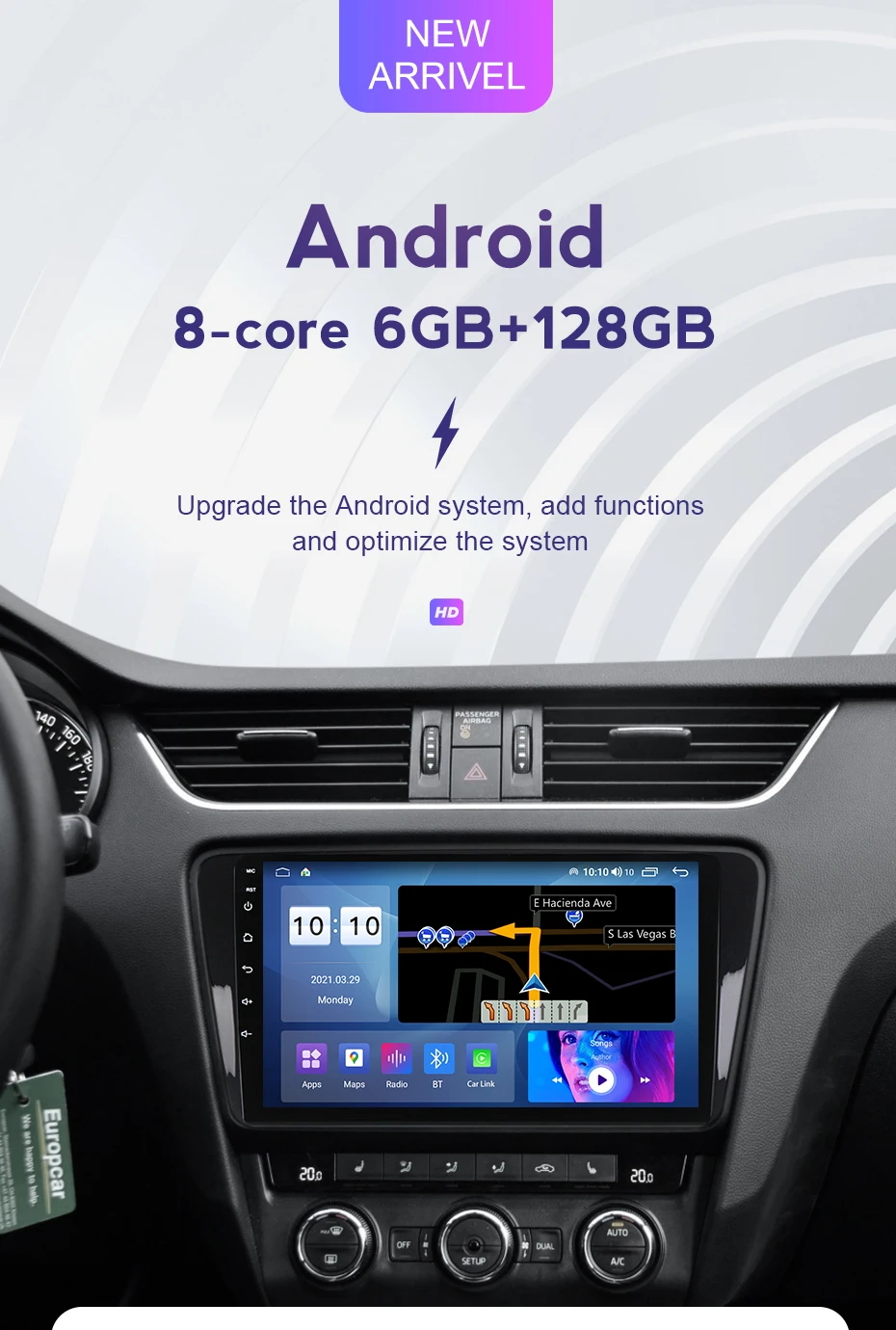 Android 11 6G+128G Car Multimedia Player Audio Radio For Mitsubishi Mirage Attrage 2012-2018 Video | Автомобили и мотоциклы