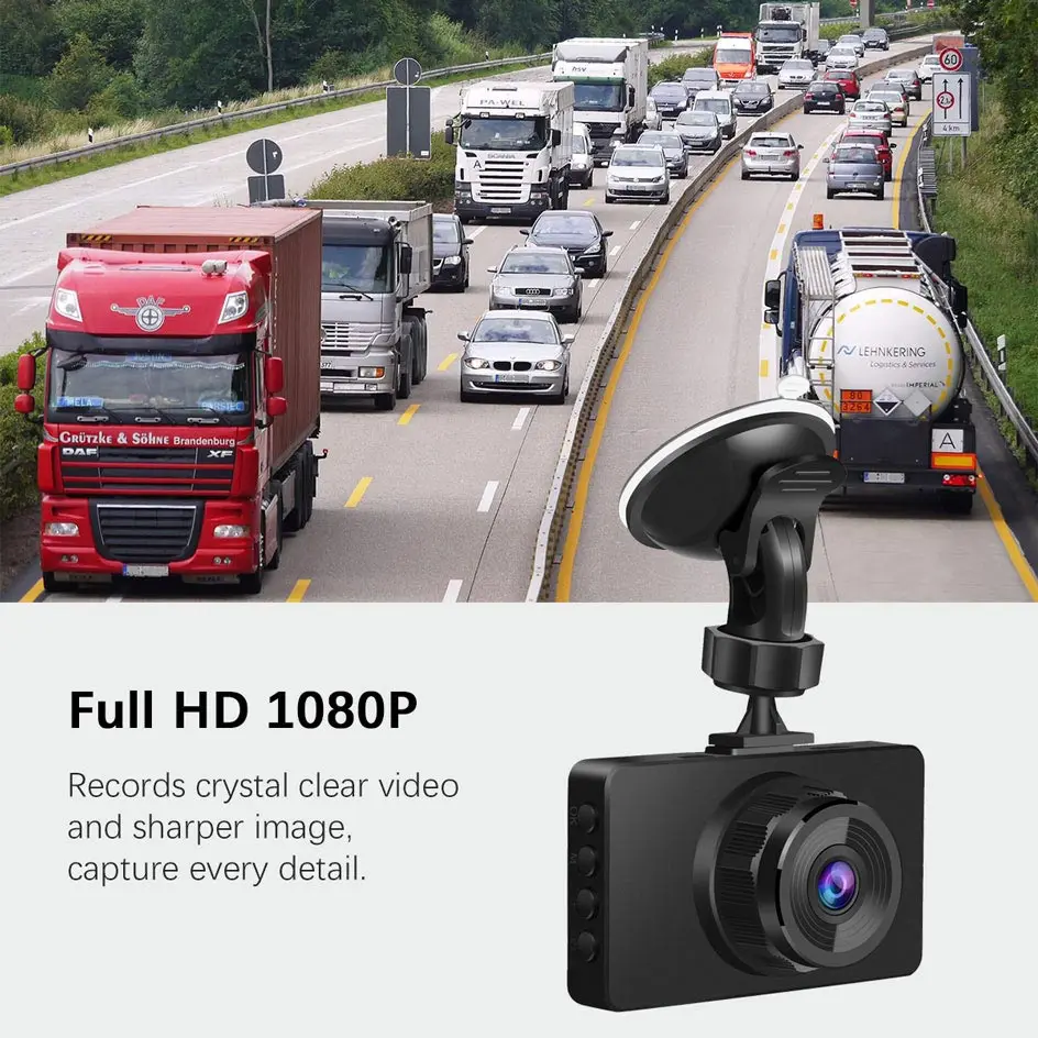 Dash Cam Двойной объектив Видеорегистраторы для автомобилей Камера Full HD 1080P видео регистратор парковка Регистраторы 3 дюймов ЖК-дисплей Передний+ задний Ночное видение