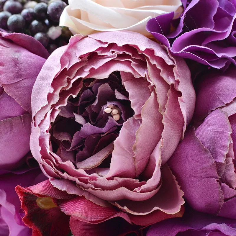 

Wedding Bridal Purple Bouquet Bridesmaid Artificial Flower Marriage Supplies Banquet Party Accessories