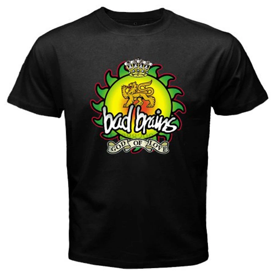 Новинка Мужская черная футболка в стиле панк-рок от BAD BRAINS-God of Love Размеры s до 3 xl с