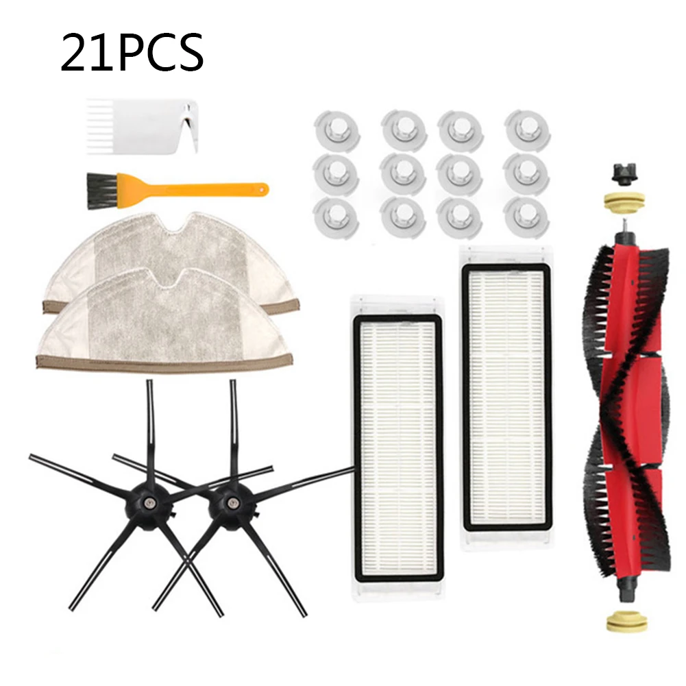 

21Pcs/Set For Xiaomi Roborock S6 S60 S65 S5 MAX T6 Vacuum Cleaner Accessories Removable Main Brush Five-claw Side Brush