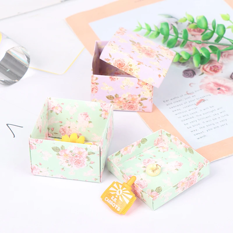 

Миниатюрный Кукольный домик, цветок, искусство, мини-Экспресс-коробка 3D, кубическая Подарочная коробка, мебельные наборы, игрушки для рожде...