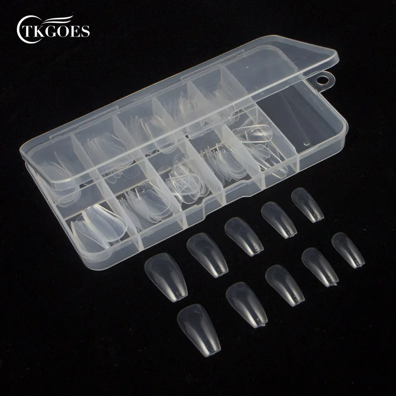 100 шт./кор. накладные ногти балерины из акрила для французского маникюра Неил арта