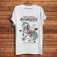 anatomy of a unicorn funny t shirt homme summer new short sleeve t shirt men white casual tshirt unisex streetwear tee