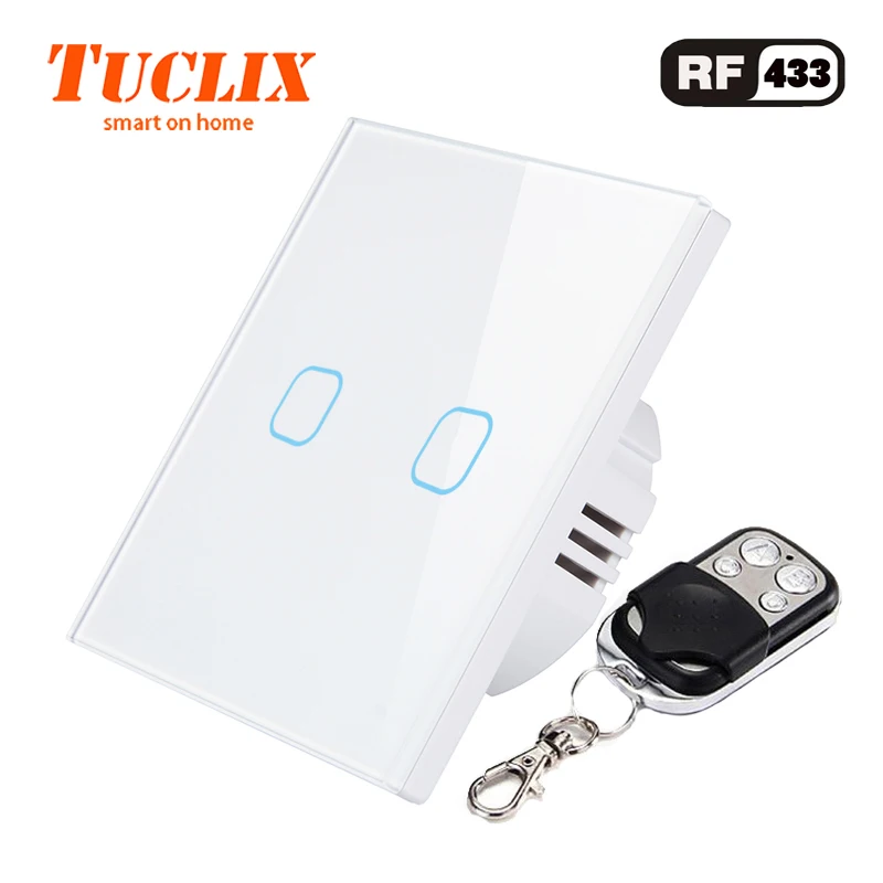 TUCLIX EU/UK 2 gang 1 way дистанционное управление сенсорный выключатель настенный