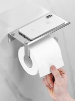 stainless steel bathroom toilet towel paper holder phone holder wall mount wc rolhouder paper holder with shelf tissue boxes j01