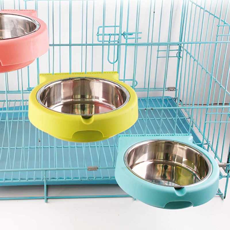 

Hanging Pet Bowl Dog Crate Bowls Non Spill Detachable Stainless Steel Food Water Dish Bunny Feeder for Dogs Puppy Cats