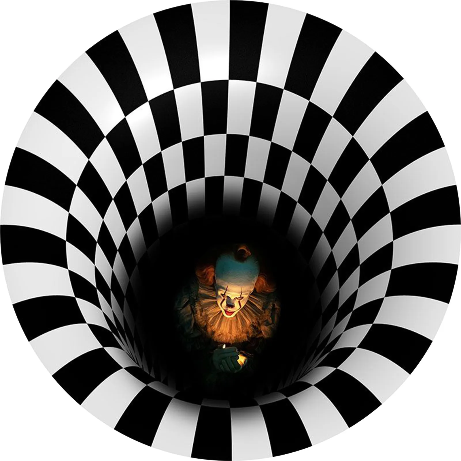 

3D креативный вихревой иллюзионный дверной коврик Joker на Хэллоуин, стерео видение, ковер для гостиной, спальни, нескользящий художественный ...