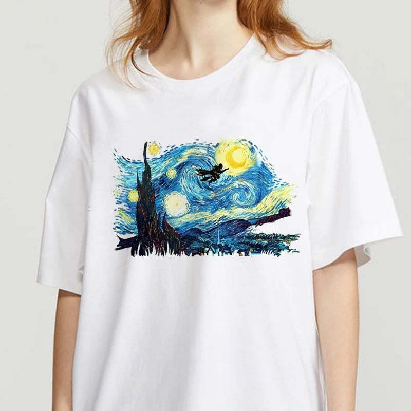

New Style Summer Van Gogh T-Shirt Women Fashion street clothing Tshirt Aesthetic Female Clothes Casual Grunge Aesthetic T-shirt
