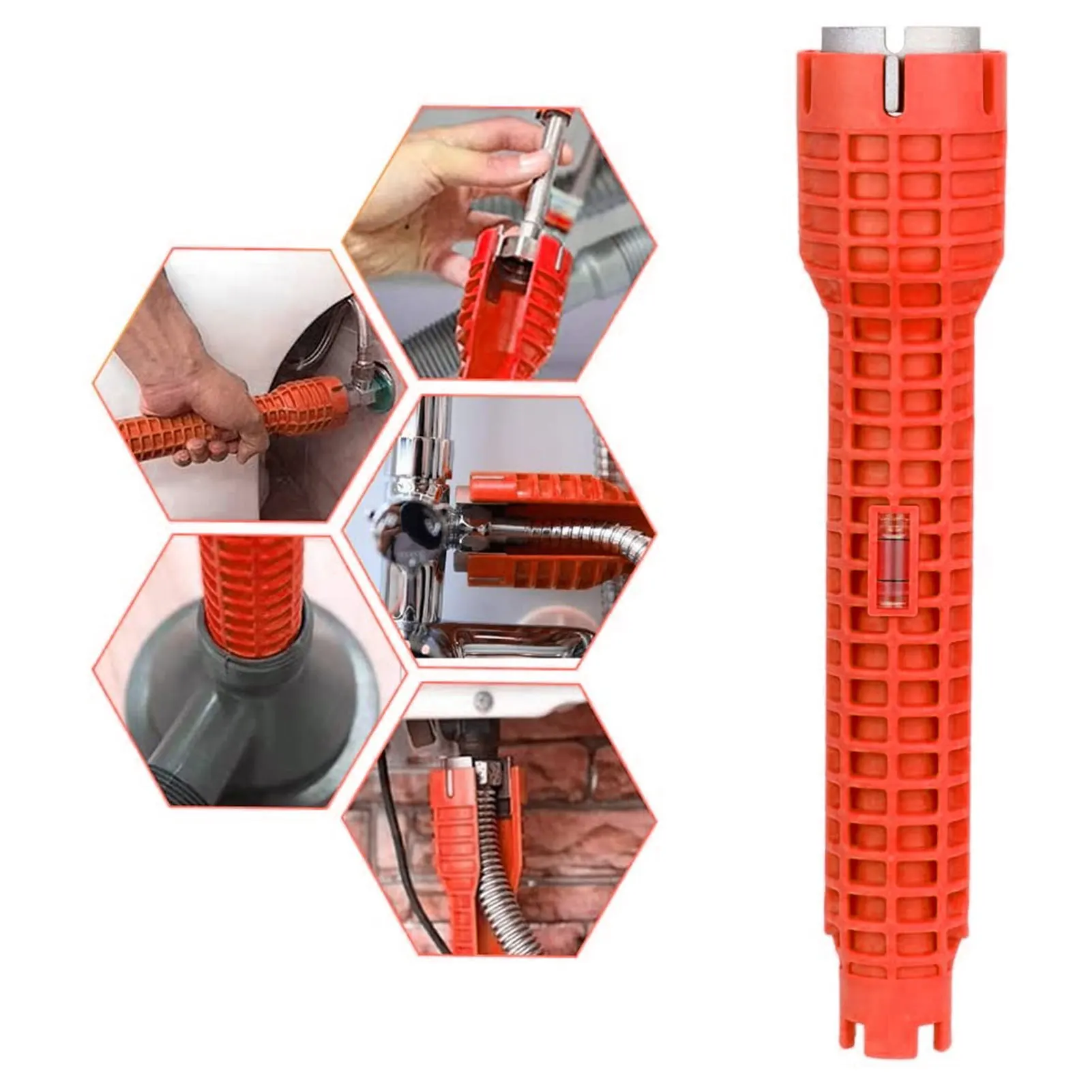 

8 In 1 Flume Wrench Anti-slip Kitchen Sink Key Repair Wrench Bathroom Faucet Assembly Plumbing Installation Wrench Set