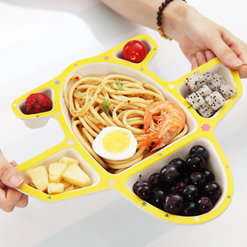 Креативная Керамическая Детская Посуда в форме самолета, обеденные тарелки для детского питания, поддон + вилка + ложка, детская посуда, 1 ком... от AliExpress WW
