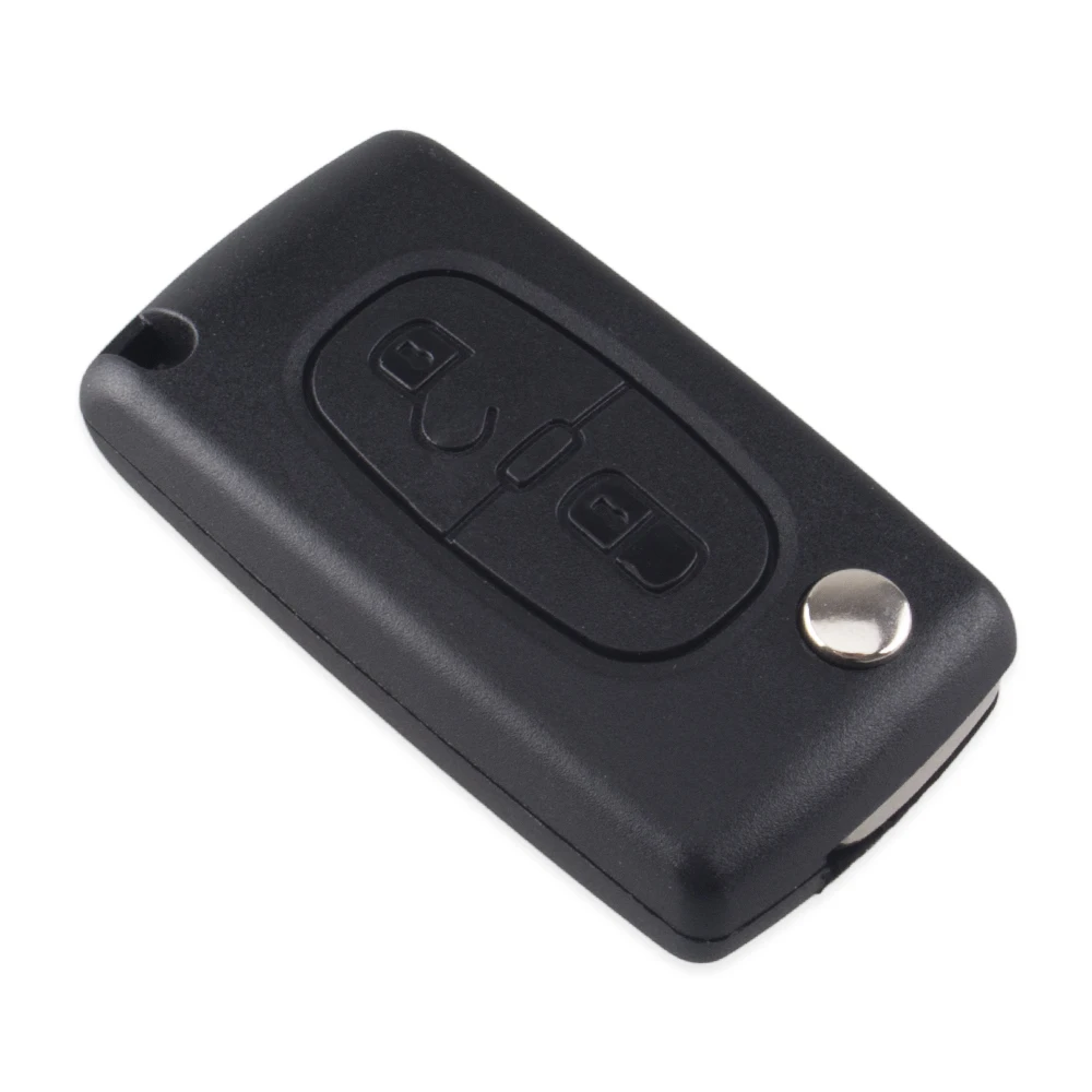 KEYYOU 10X Флип складной 2 кнопки дистанционного ключа чехол для PEUGEOT 307 308 107 207 407 408 с канавкой CE0523