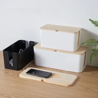 wire storage box power cable organizer case socket data tidy storage box charger wire network line bin household necessities