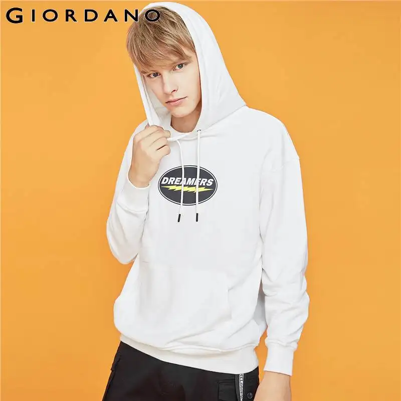 Толстовка Giordano мужская с буквенным принтом свитшот карманом Kanga и кулиской 91099790 |