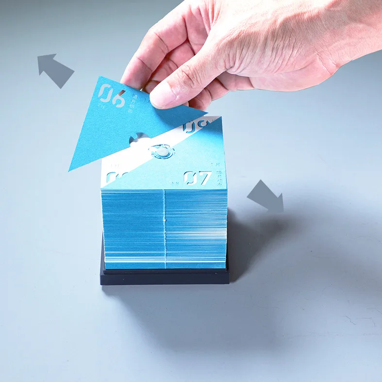 Adornos de calendario 3D rasgados a mano, modelo de tierra 2022, regalos de empresa convenientes, logotipo personalizado, Nota de papel, calendario de cubo-2