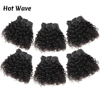 kinky curly hair bundles 6 inch human hair extensions 6 bundles indian remy hair extensions natural black brown color