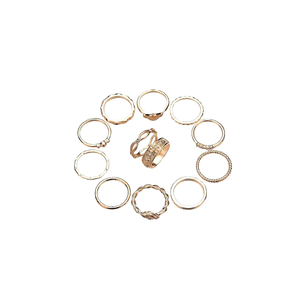 Набор женских колец 12 шт. Европейский Винтажный набор кольца на концах пальцев