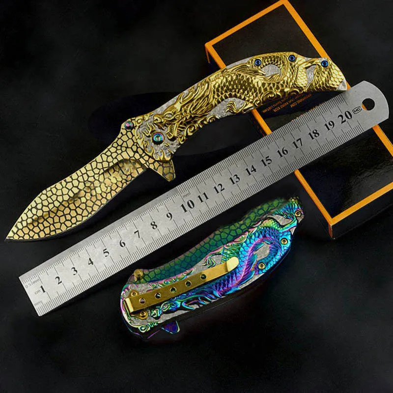 3DCarved коллекция Бог Дракон тактические складные ножи дикой охоты рыбалки