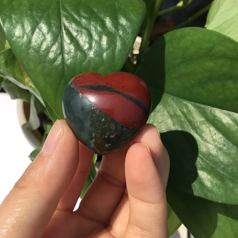 Подвеска из натурального хрусталя в форме сердца африканская кровяная подвеска