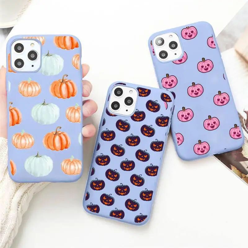 

pumpkin autumn Bumper harvest Phone Case Candy Color for iPhone 6 7 8 11 12 s mini pro X XS XR MAX Plus