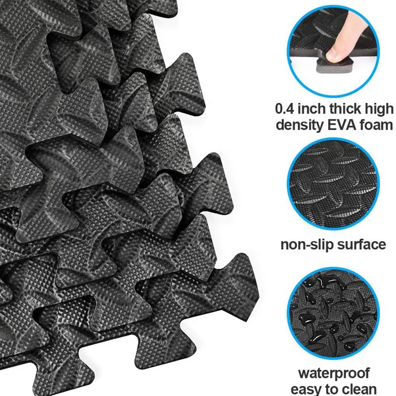 24Pcs EVA Foam Gym Mat with Interlocking Tiles for Equipment 30X30cm | Спорт и развлечения