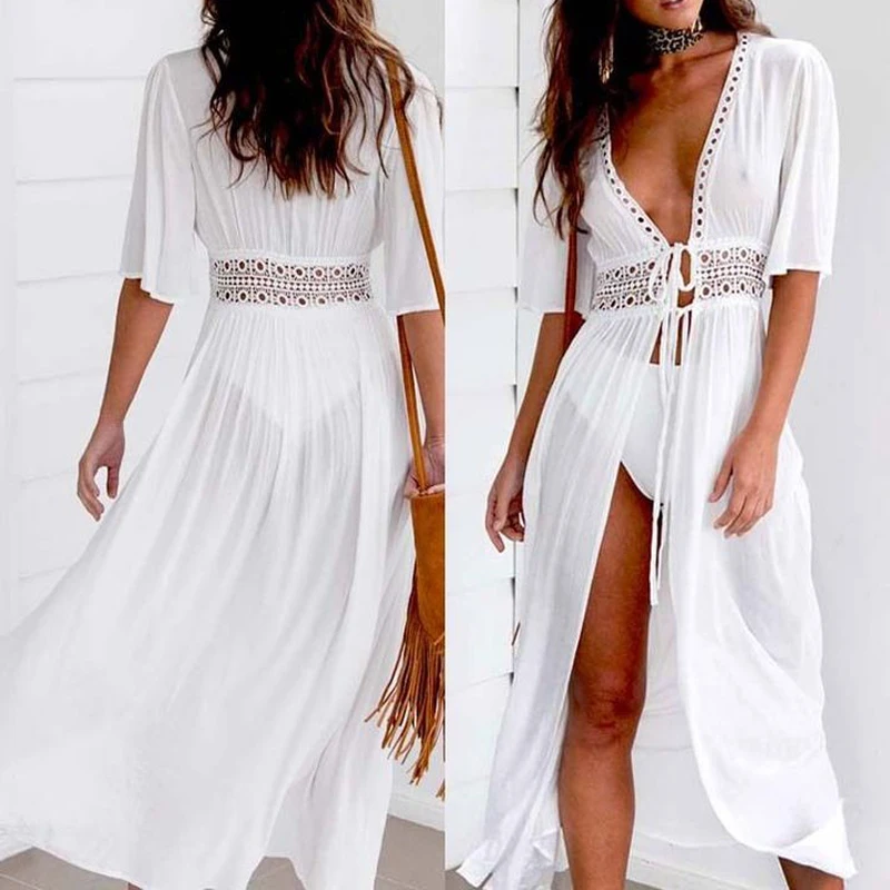 Пикантное пляжное платье женская Пляжная накидка кардиган купальник бикини