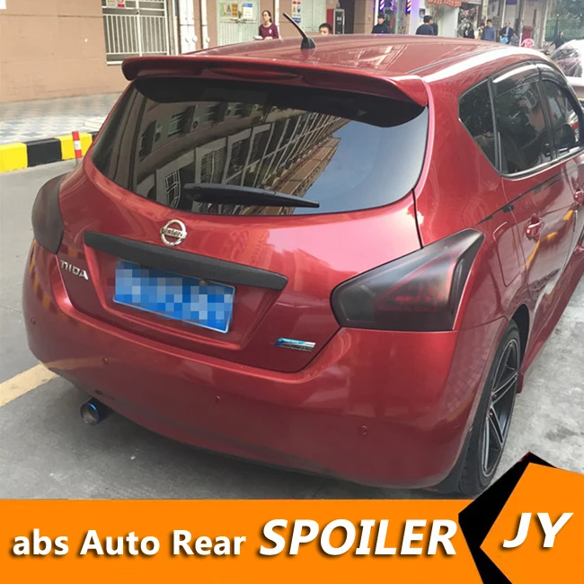 Спойлер для NISSAN Versa 2011 2015 спойлер Tiida с светильник кой высококачественный из ABS