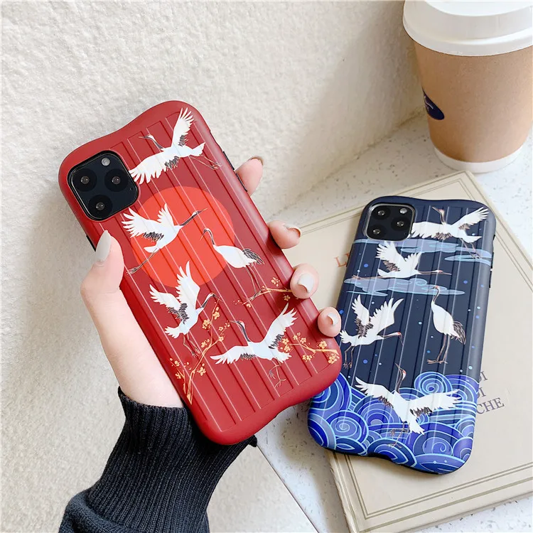 

Японский кран Птица ретро чехол для телефона для iPhone XS X 11 Pro MAX силиконовый чехол для iPhone 7 7Plus 8 6 6s Plus XR чехол