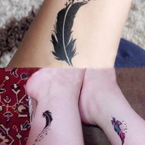 Women's Waterproof Bird Wind Goosey Feather Body Arm Art Temporary Tattoo Sticker Drawing Fake Water Transfer | Красота и