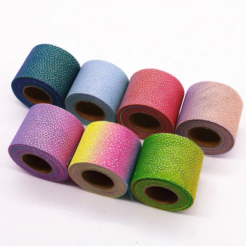 25 ярдов 6 см серебряные в точку тюль мягкая Переливающаяся сетка лента сделай сам