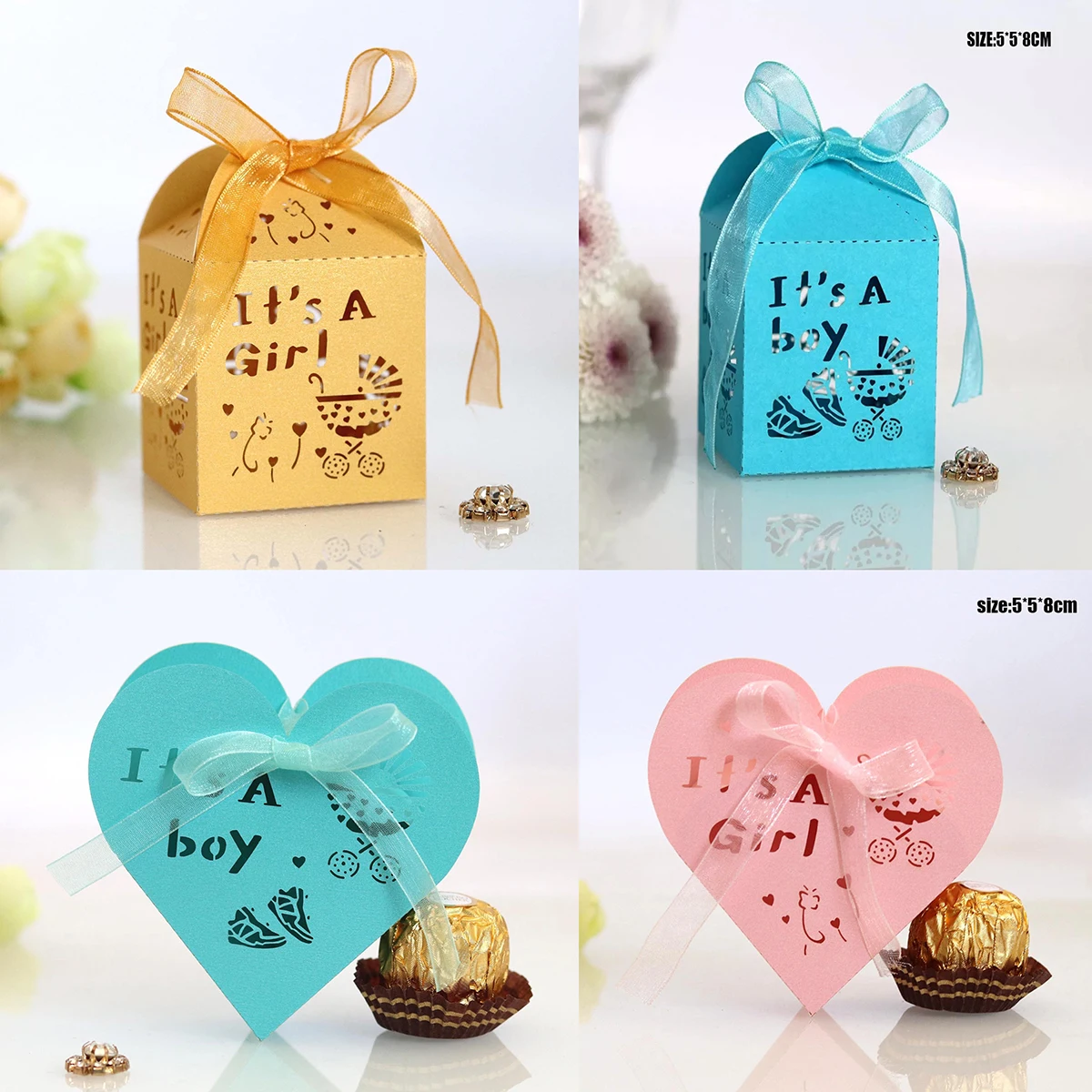 50 шт. Baby Shower коробочка для конфет на Вечеринку Свадебные украшения дома