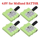 1-10 шт., перезаряжаемая батарея 4,8 в 700 мАч Ni-MH для Midland BATT6R