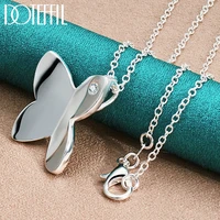 doteffil 925 sterling silver 18 30 inch chain aaa zircon butterfly pendant necklace for woman wedding party charm jewelry
