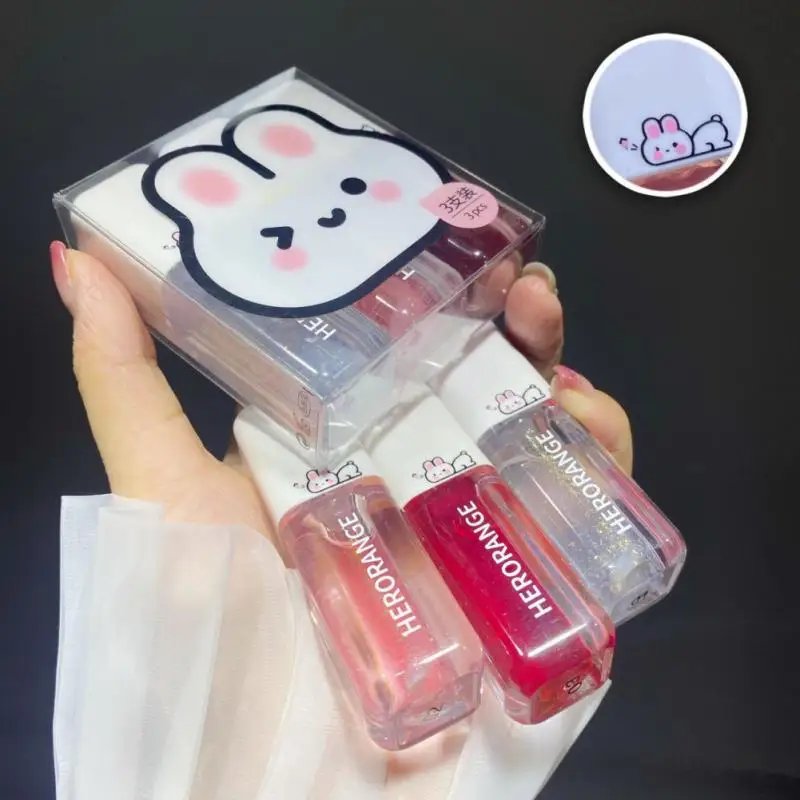 

HERORANG Liquid Lipstick Rabbit Lip Gloss Makeup Water Glass Lip Oil Moisturizing Lip Mud Tint Cosmetic Waterproof TSLM2