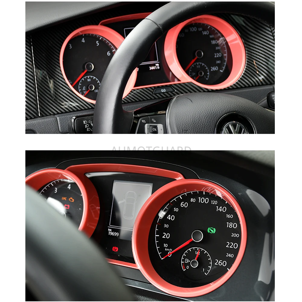 

Car Interior Oil meter table Dashboard Speedometer Instrument Panel Cover Trim For VW Golf 7 MK7 7.5 GTI R GTD 2014-2018