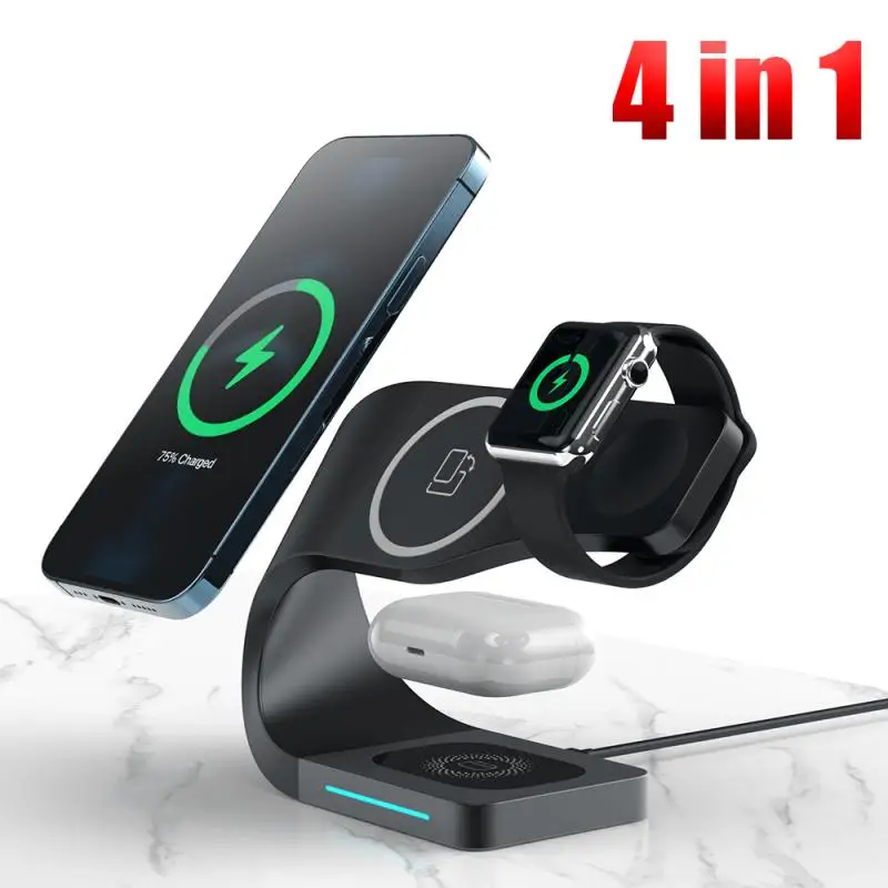 

4 In 1 Induction Qi Wireless Charger Fast Charging Holder For IPhone 12Pro MAX/11/Xs Samsung For Apple Watch Charger Airpods Pro