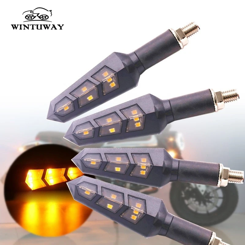WINTUWAY 6LED сигнальные огни для мотоцикла Янтарная лампа левый и правый Индикаторы