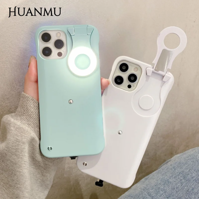 

Selfie Fill Light Phone Case For iphone 11 12 Pro XSMax X XR 11Pro Matte Back Cover