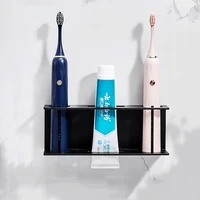wall mounted electric toothbrush holder black toothpaste holder for bathroom shelf white storage rack for home drop shipping