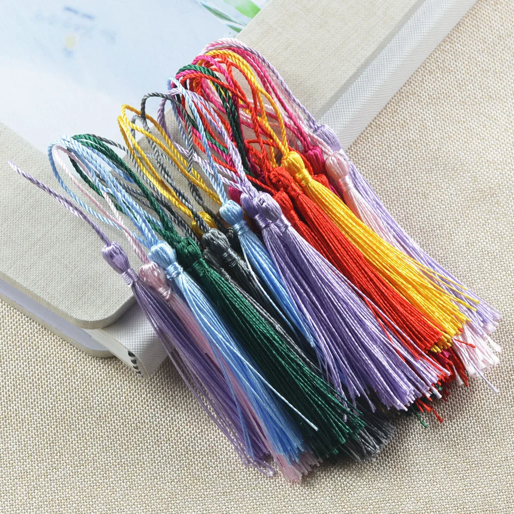 

30pcs Silky Floss Tassels DIY Bookmarky Assorted Colors With Cord Loop