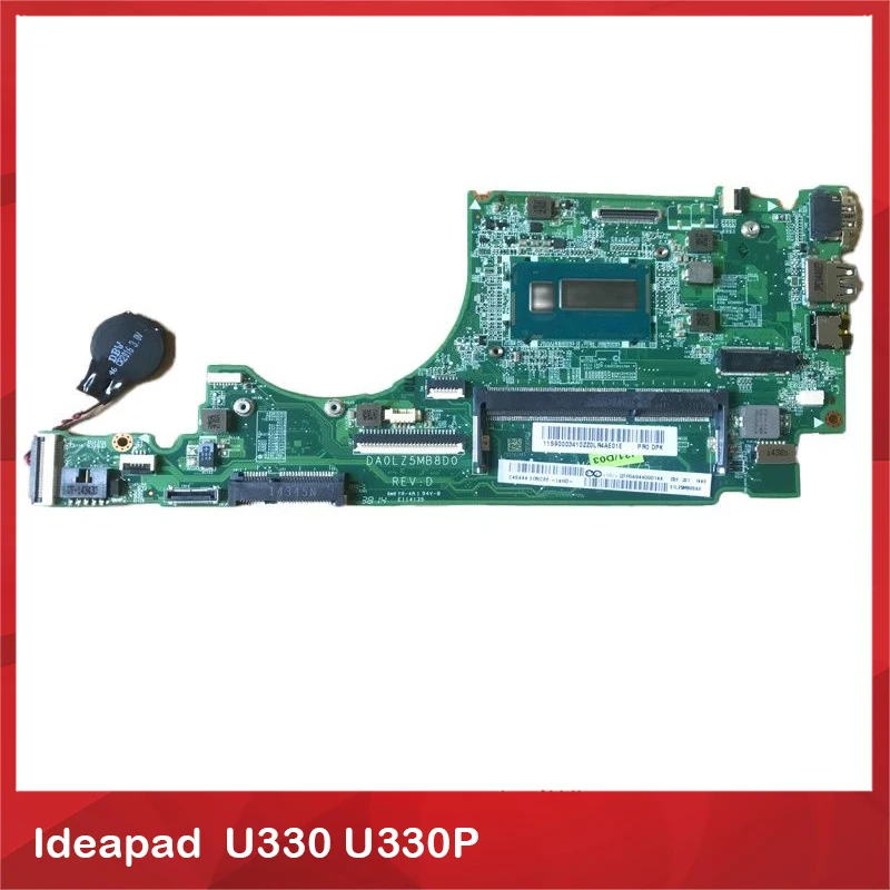 

Материнская плата для ноутбука Lenovo Ideapad U330 U330P DA0LZ5MB8D0 REV:D SR16Q I3-4010U DDR3 100% протестирована перед отправкой