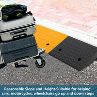2PCS Rubber Car Curb Ramps  5" Rise Portable Lightweight Threshold Ramp Set for Driveway, Sidewalk, Loading Dock